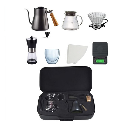 Set De Cafetera Portátil V60 De 7 Piezas Con Bolsa De Viaje
