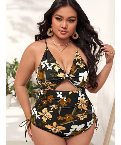 C Traje De Baño Para Gorditas Curvy Blusón Falda Y Short