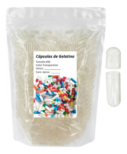 Cápsulas Vacías De Gelatina #00 Paquete X 500 Unidades