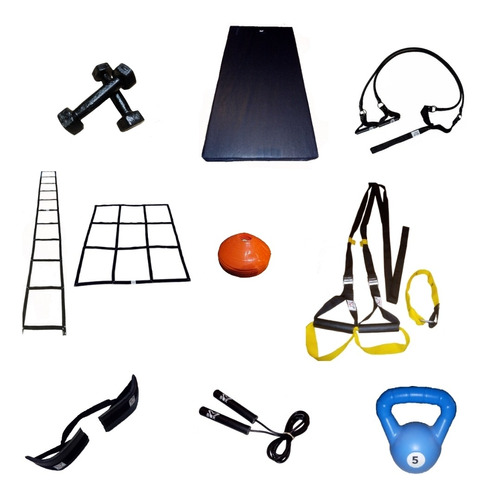 Kit Set Entrenamiento Funcional Mbox Para Gimnasio O Casa