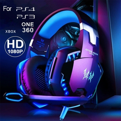 Imagen 2 de 9 de Auriculares Gamer Con Micrófono Y Led
