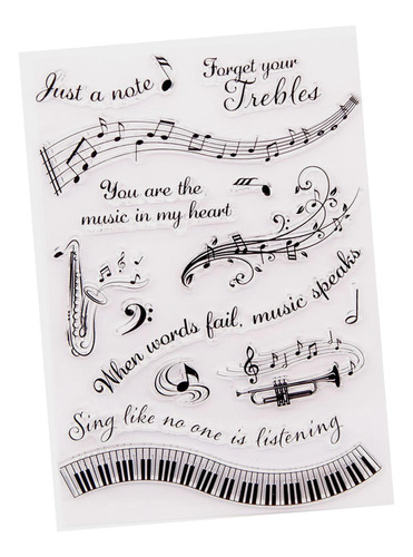 Sellos De Letras Con Temas Musicales, Sellos Transparentes