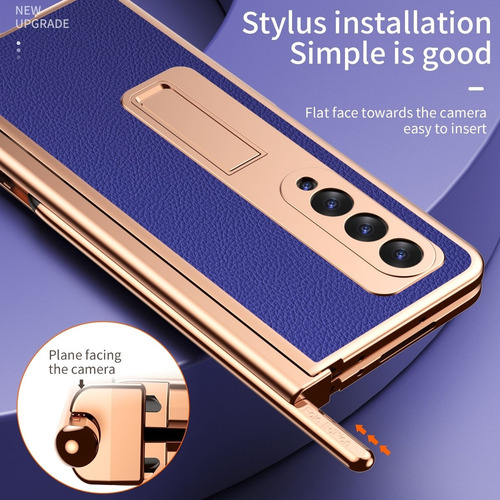 Compatible Carcasa Con Bisagras De Pu Con Textura De Litchi For Samsun