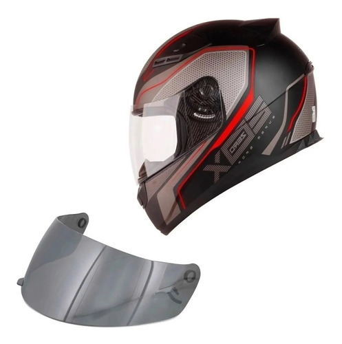 Capacete Moto Ebf E0x Super Sport Preto + Viseira Espelhada