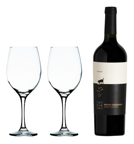 Copa Barone 490ml X 2 + Vino Perro Callejero Malbec Regalo!!