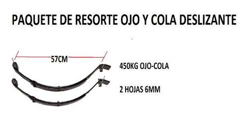 Paquete De Resorte 450kg Para Carro De Arrastre Enganche