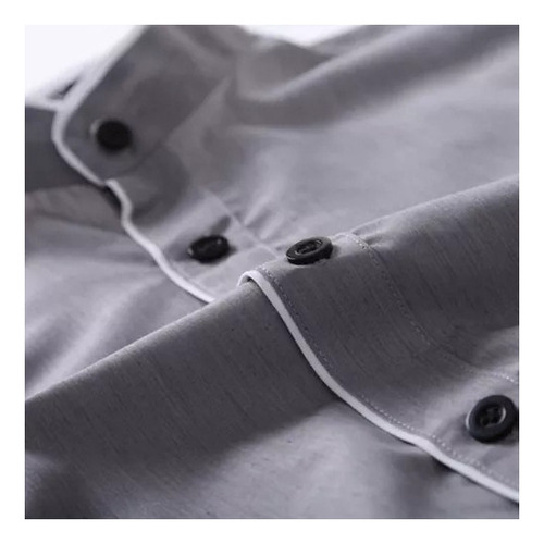 Camisa De Manga Larga Ajustada La Moda Informal Para Hombre
