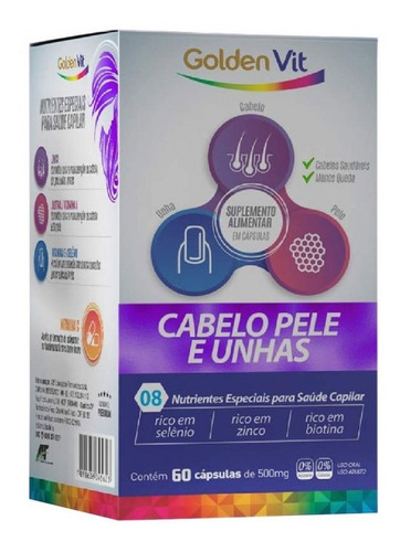 Biotina, selenio y zinc, 60 cápsulas de 500 mg, cabello, piel y uñas