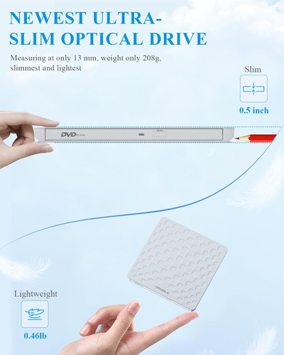 External Cd Dvd Drive For Laptop, Usb 3.0 Type-c Ultra Sl...