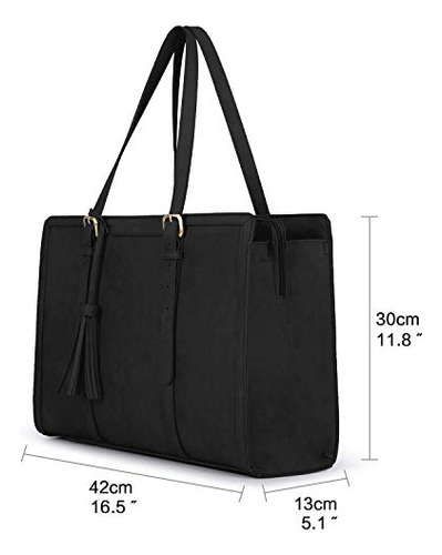 Bolso Grande Para Computadora Portatil Asa Larga Color Negro