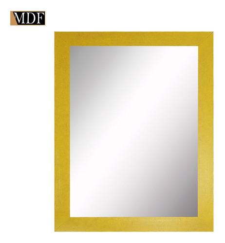 Espelho Com Moldura Multiuso 30x40 Mdf Madeira Decorada Cor Da Moldura Amarelo Rústico