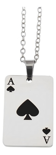 Collar Modelo Cartas De Póker Para Caballero En Plata 950