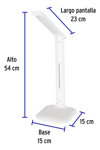 Lámpara Led 8w 5 Niveles Iluminación Para Escritorio 49323 Blanco