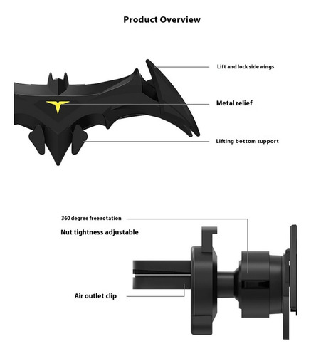 Soporte Universal Para Teléfono Móvil Bat Gravity