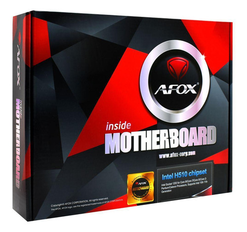 Placa Mãe Afox Ih510-ma2-v2 Lga 1200 Ddr4 Hdmi Vga Dvi M.2