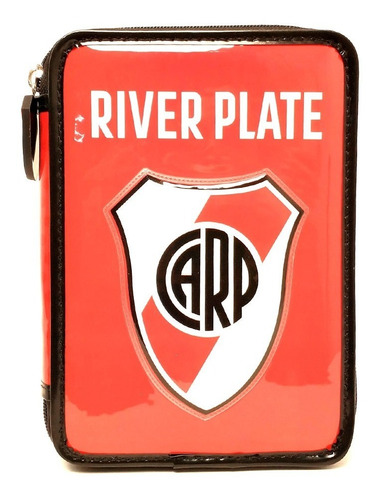 Cartuchera River Plate 1 Piso Con Set Escolar Cresko