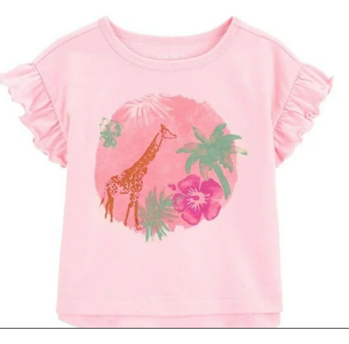 Conjunto Carter´s 3 Pzas Niña Short Color Rosa Jirafa