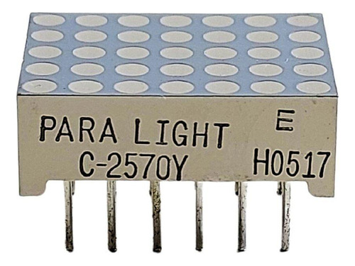 Matrix De Pontos 5x7 Catodo Comum - Led Amarelo C-2570y Amarelo