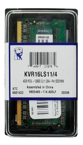 Memoria Ram Kingston 4gb 1600mhz Ddr3l Sodimm - Saletech