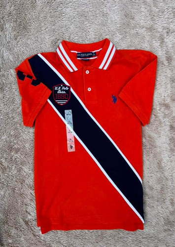 Playera Naranja Us Polo Assn Juvenil 14-16 Años De Hombre 