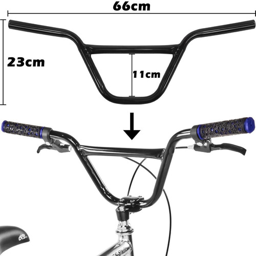 Guidão Para Bicicleta Bmx Cross Freestyle Aço 22.2mm