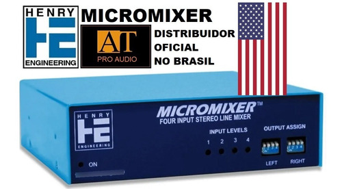 Míxer De Linha Estéreo Henry Engineering Micromixer Made Usa