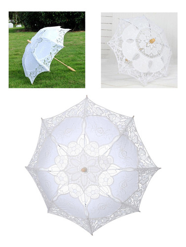 Guarda-chuva De Renda Decoração Com Alça De 52x60cm