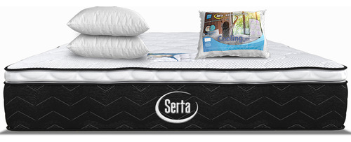 Colchón Serta King Size Prest One Basic Hipoalergénico | Ortopédico | Thermo-sensitive + 2 Almohadas Memory Foam Cooling Gel