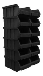 Comprar Kit Com 12 Gaveteiros Plástico Organizador Bin Nº 3 - Preto no Mercado Livre