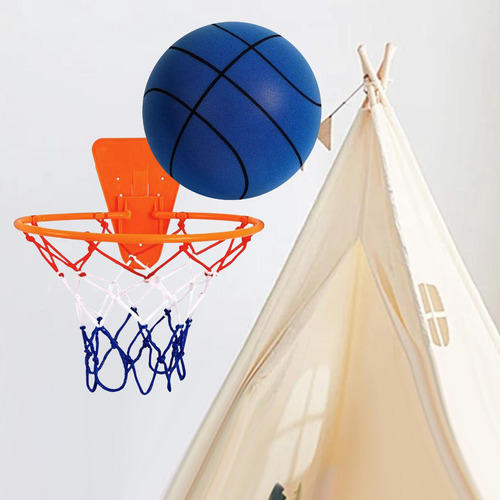 Baloncesto Silencioso Con Aro, Pelota Deportiva Azul Talla 7