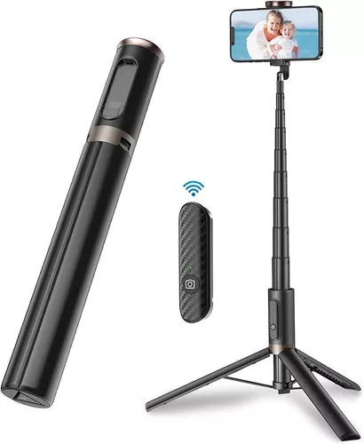 Trípode para teléfono Selfie Stick con control remoto, soporte de trípode  extensible de 60 pulgadas para iPhone y cámara Android, rotación de 360°