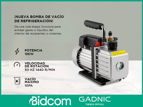 Bomba De Vacío Gadnic 90 Lt 186w Compacta Y Portátil