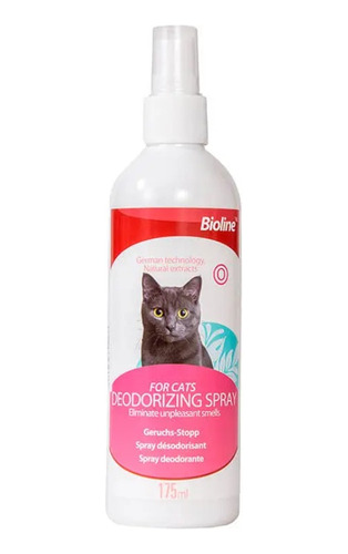 Bioline Desodorante En Spray Para Gatos Mascotas 175 Ml 