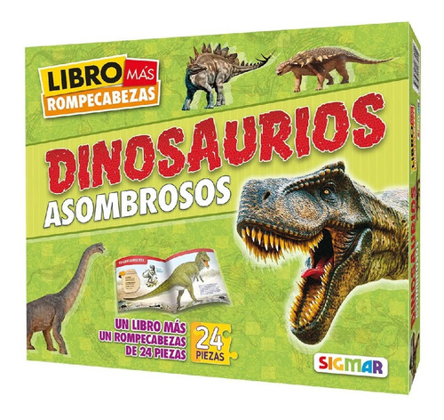 Libro Mas Rompecabezas Dinosaurio Asombroso Infantil Sigmar