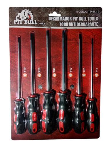 Desarmador Pit Bull Tools Torx Antiderrapante 6 Pz