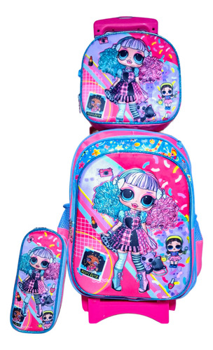 Kit Mochila Primaria Con Ruedas Lonchera+lapicera Kit×3