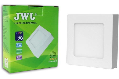 Plafon Led 6w Cuadrado Sobreponer Luz Blanca 10 Pzs Jwj 