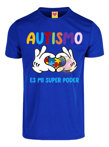 Playera Autismo Ropecabezas Es Mi Super Poder Azul Unisex