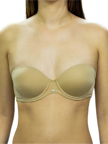 Brassier Microfibra Strapless Push Up Beige Calvin Klein