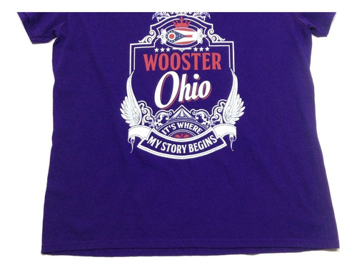 Remera Manga Corta Algodón Violeta Ohio Usa Mujer Talle Xl