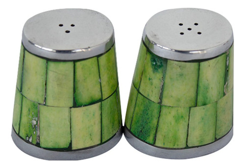 Juego Salero Y Pimentero Acero Inoxidable Cocina Brang Color Verde