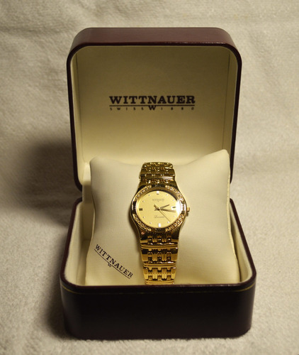 Reloj Para Hombre Wittnauer Tono Dorado, Bisel De Diamantes