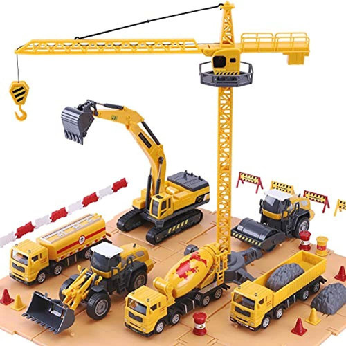 Iplay, Ilearn Construction Site Vehicles Toy Set, Kids Engin