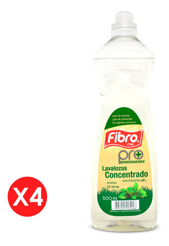 Fibro Pack 4 Und - Lavaloza Biodegradable 500 Ml