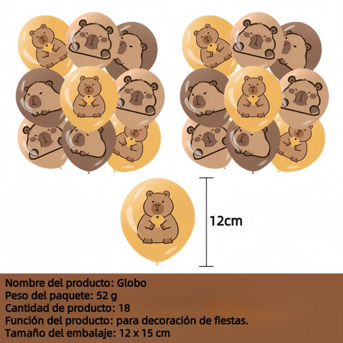Kit De Globos Cumpleaños Capibara Fiesta Decoracion Capybara