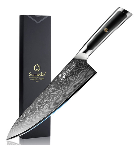 Sunnecko Cuchillo De Chef Afilado De 8 Pulgadas, Cuchillo De