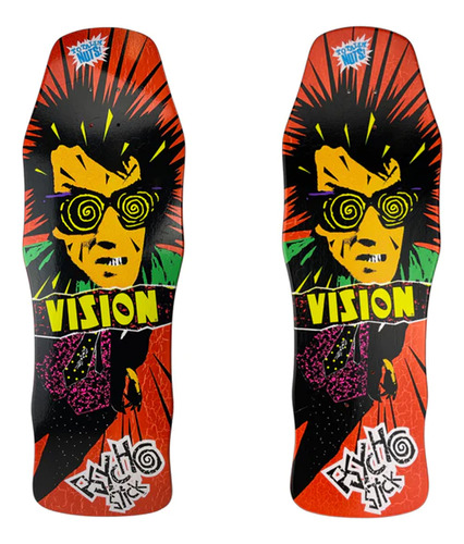 Skate Oldschool Vision Dipped Crackle Psycho Stick Deck