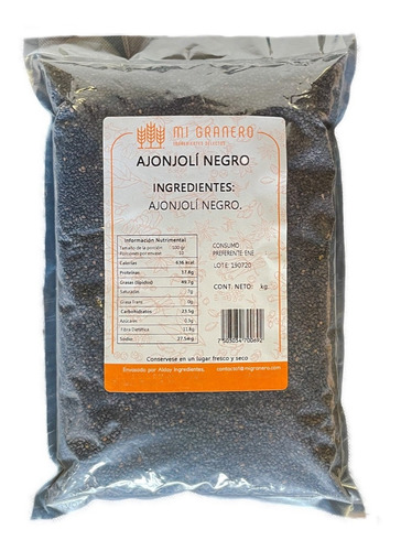 Ajonjolí Negro Granel 10 Kilogramos