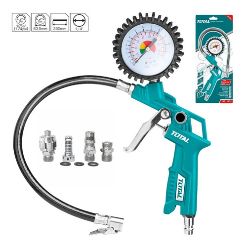 Pistola Infladora De Neumáticos Con Manómetro 12bar Carro