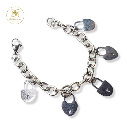 Imagen 1 de 5 de Pulsera Acero Con Candados